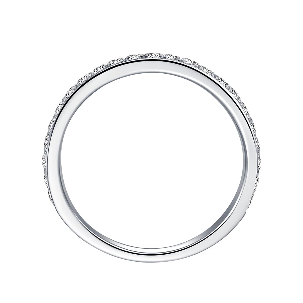 14K Gold 2mm Moissanite Wedding Band Channel Set Stackable Rings(White Gold by ZUBAHUSS – 7, Moissanite, White, Model Zu9yi24-7W0-1WE4