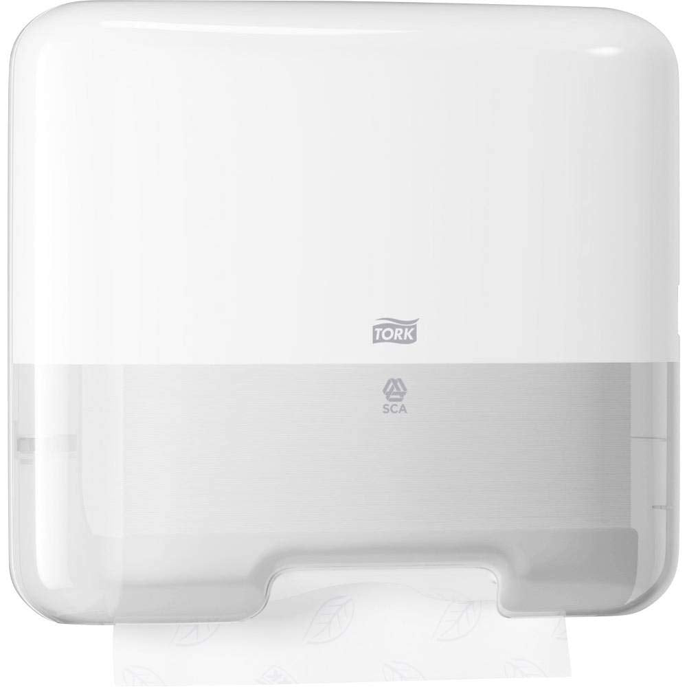 TOWEL DISPENSER ZICKZ.-THICK Mini by Tork – Plastic, White, Model 553100