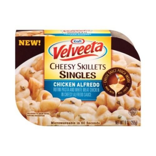 Velveeta Chicken Alfredo Cheesy Skillets Singles Microwave Dinner 9 oz (Pack of 6) by Kraft – Pack of 6