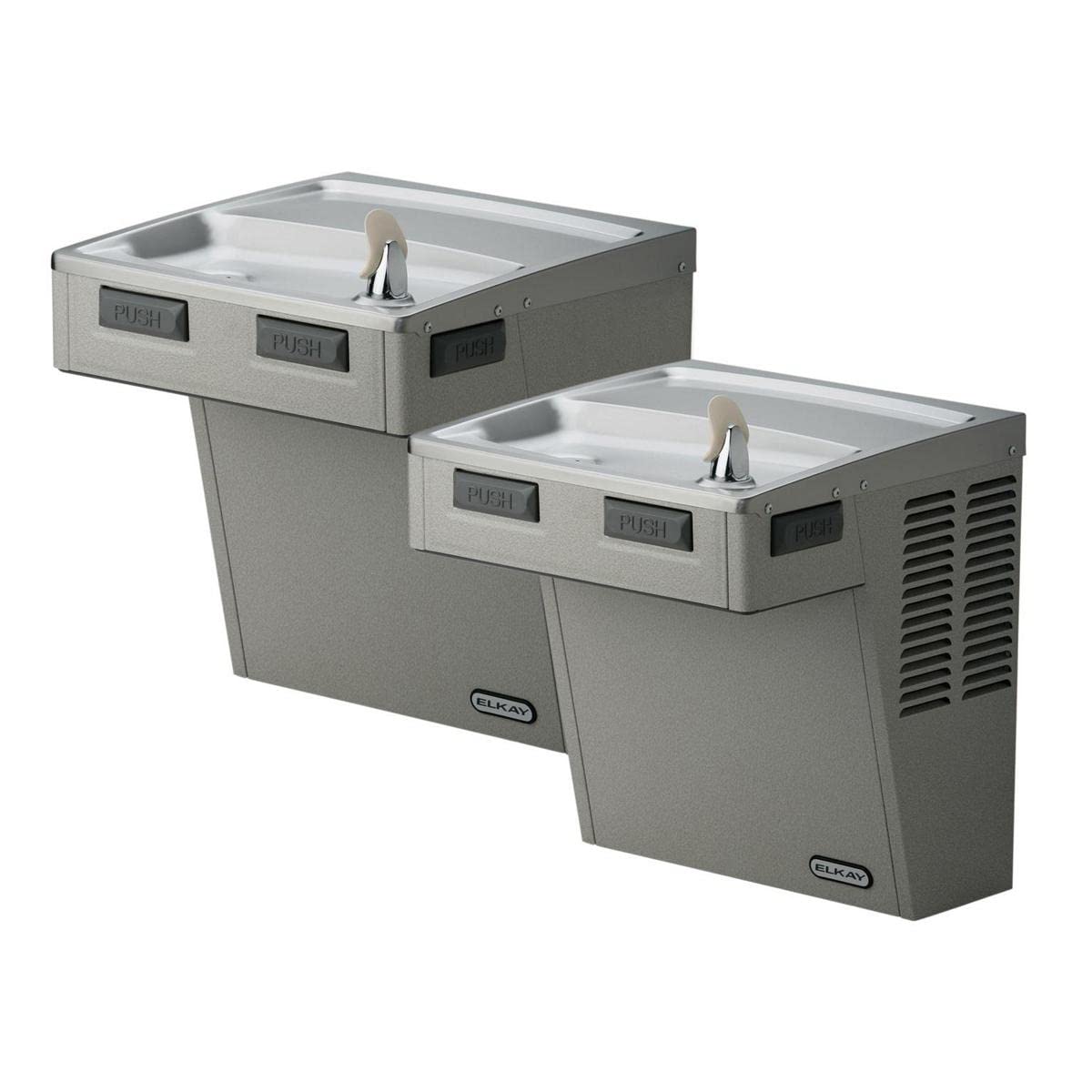 Wall Mount Mechanical Activation ADA Cooler Non-Filtered Non-refrigerated Stainless by Elkay – Stainless Steel, Model EMABFDS