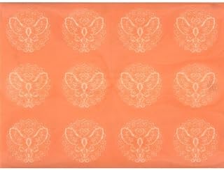 Martellato 40-WD004 Lace Effect Design 4 Decoration Mat, 30 x 40 cm, Silicone, Orange