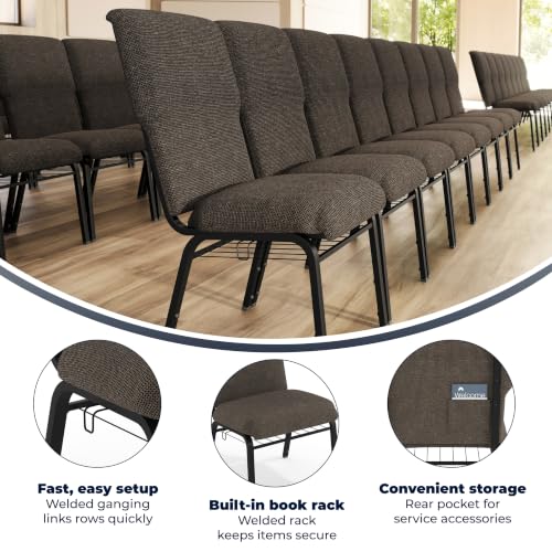 Flash Furniture Fossil Fabric/Black Frame / Set of 1 / Classic Stacking Chairs