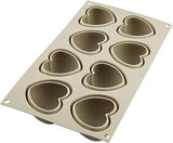 Silikomart 3D Mold Cuoricino Cake Pan, Gray | Pack of 1 Non-Stick Cake Mould, 65 x 65 x H 39 mm, Volume 76 ml, 8 Hearts, 3D Design, Made in Italy