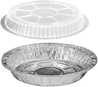 Handi-Foil 7" Round Slim (6-3/4") Aluminum Take-Out Pan Container w/Board Lid (pack of 100)