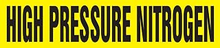 Accuform RPK411SSD Self-Stick "HIGH Pressure NITROGEN" Pipe Marker for 2-1/2" to 6" OD Pipe, Black on Yellow, 2-1/2" H x 12" W