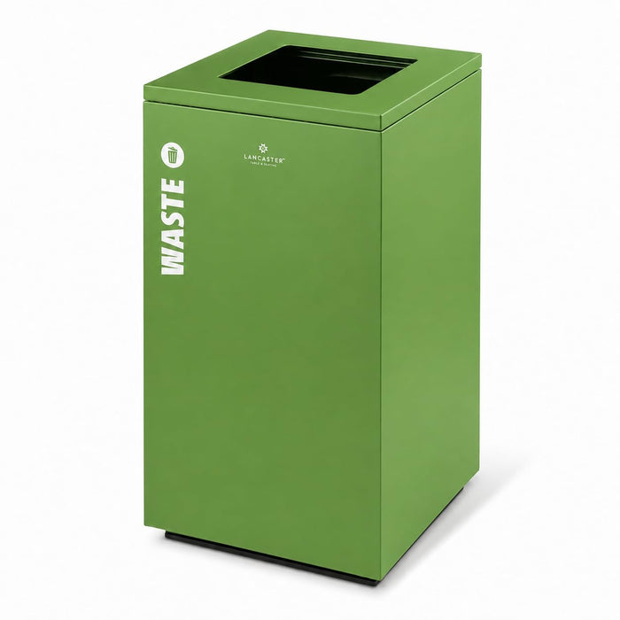 Glownary Square Steel Compost Bin – Green, 25 Gallon Capacity, Indoor Use, Freestanding Design with Top Access Hole, 19x19x32 Inches