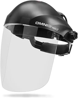 Lincoln Electric OMNIShield Professional Face Shield - Anti-Fog & Anti-Scratch Coated Clear Lens - Premium Headgear - K3752-1