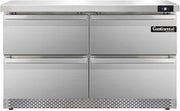 SW48-FB-D Two Section Work Top Refrigerator 48" W, Front Breathing & Four Drawers