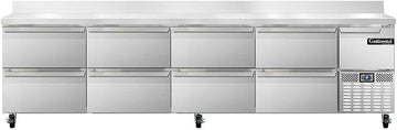 CRA118-BS-D Refrigerated Base Worktop Unit, 118" W, With Backsplash & Drawers