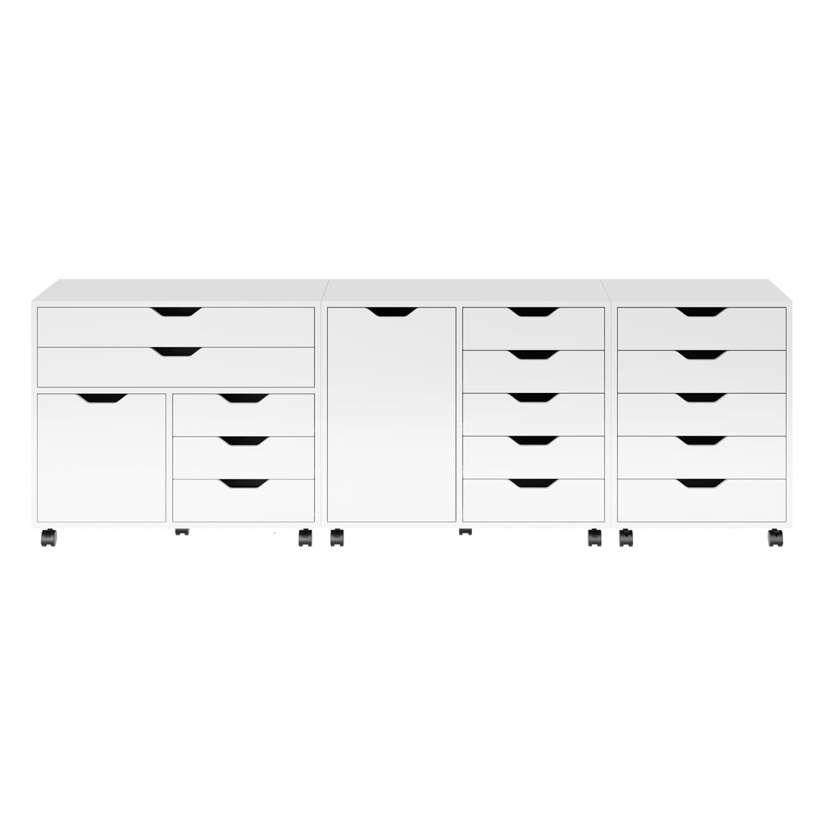 Winsome White / 2 Doors, 15 Drawers / Transitional Storage Drawer Units
