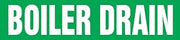 Accuform RPK163SSD Self-Stick "Boiler Drain" Pipe Marker for 2-1/2" to 6" OD Pipe, White on Green, 2-1/2" H x 12" W