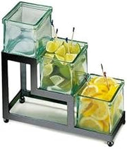 Cal-Mil 1803-4-13 Iron Stair-Step Jar Display, 4" Width x 12.25" Depth x 7.25" Height, Black