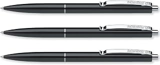 Schneider K15 Ballpoint Pen M Refillable Stainless Steel Tip, Black, 3 Pack | Refillable, Waterproof ISO-Certified Ink, Durable Metal Clip, Slim Design for Office, Home, Work Use