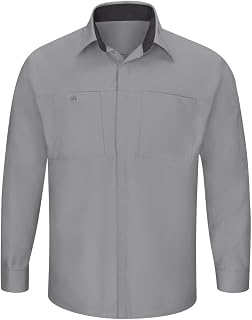 Red Kap Men's Long Sleeve Performance Plus Shop Shirt with Oilblok Technology