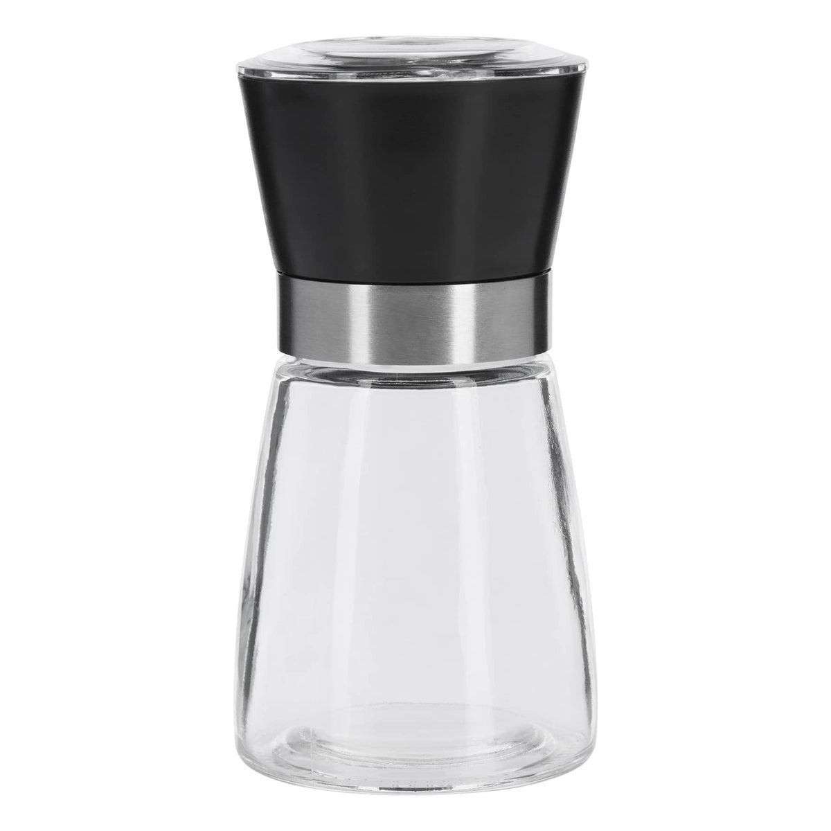 Spice Mill Display with Ceramic Grinder Glass/Ceramic/Plastic Transparent/Black/Silver by Westmark – 6 Stück, 190 milliliters, Glass, stainless steel, ABS, PE, PP, PS, ceramic