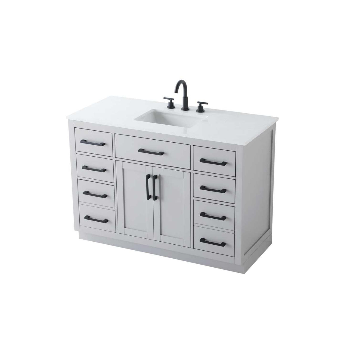 Alden Bathroom Vanity Grey by Lighting Design – Wood, Grey, Model 5608633