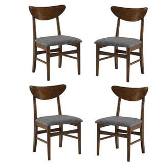 Brown Wood Dining Chairs Set by Furnifact – Rubberwood 70.00%,Polyester 10.00%,Foam 10.00%,Mdf 5.00%,Plywood 5.00%, Brown, Pack of 4