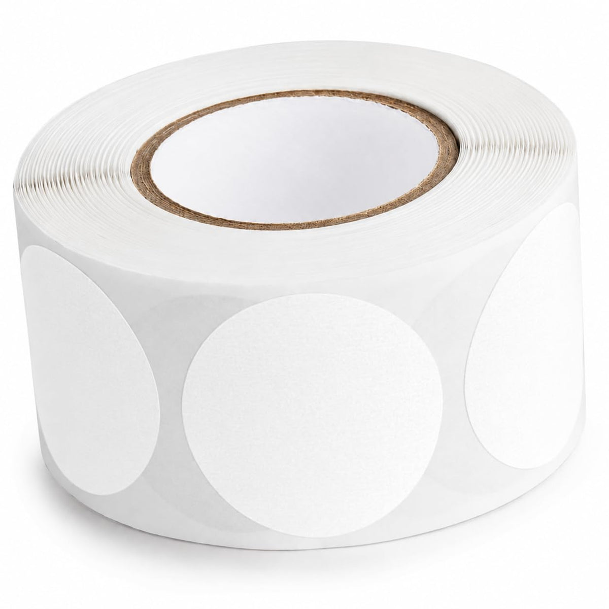 Round Inventory Labels by Glownary – 1.5 Inches, Semi-gloss Paper, White, Pack of 500, Model 323wt112bc