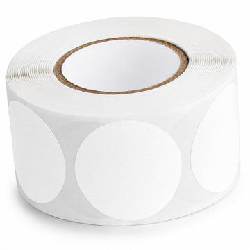 Round Inventory Labels by Glownary – 1.5 Inches, Semi-gloss Paper, White, Pack of 500, Model 323wt112bc