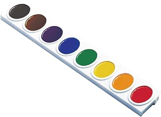 Prang Semi-Moist Watercolors Oval Pan Refills Set, 3 Trays/Box, 1 Box | 8 Assorted Colors, Wax-Free Pigments, Refillable Snap-In Trays, 3 Refill Trays Total