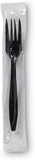 Dixie Individually Wrapped 6" Heavy-Weight Polypropylene Plastic Fork by GP PRO (Georgia-Pacific), Black, PFH53C, (Case of 1,000)