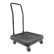 Carlisle FoodService Products E-Z Glide Warewashing Rack Dolly Dishwashing Rack Dolly with Drain for Kitchen and Restaurants – Plastic, 22.5 X 22.5 X 8 Inches, Black