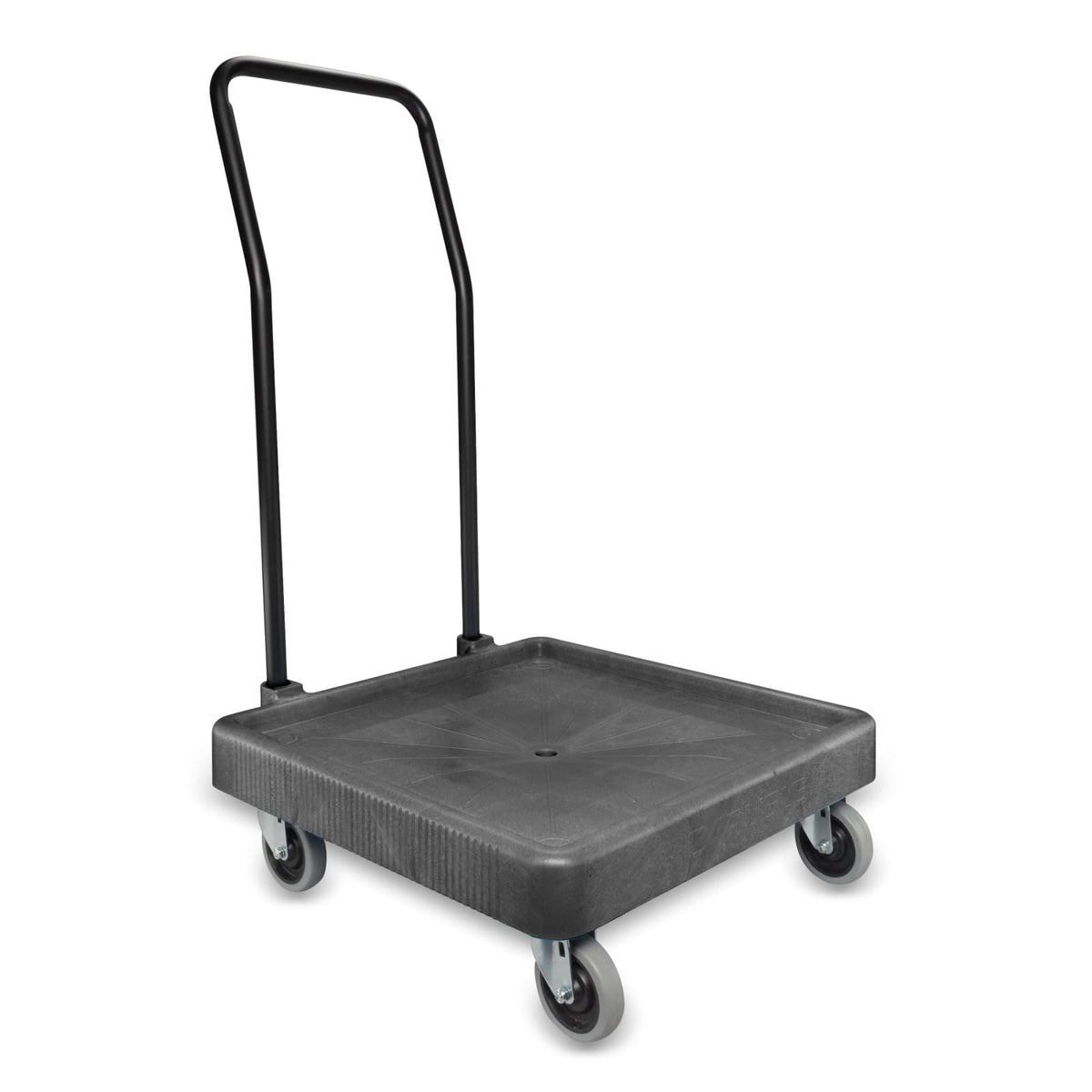 Carlisle FoodService Products E-Z Glide Warewashing Rack Dolly Dishwashing Rack Dolly with Drain for Kitchen and Restaurants – Plastic, 22.5 X 22.5 X 8 Inches, Black