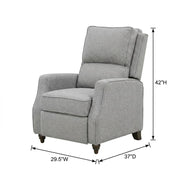 Textured-Upholstered Recliner with Pushback Design by Starlight Canyon Home – Textured, Grey