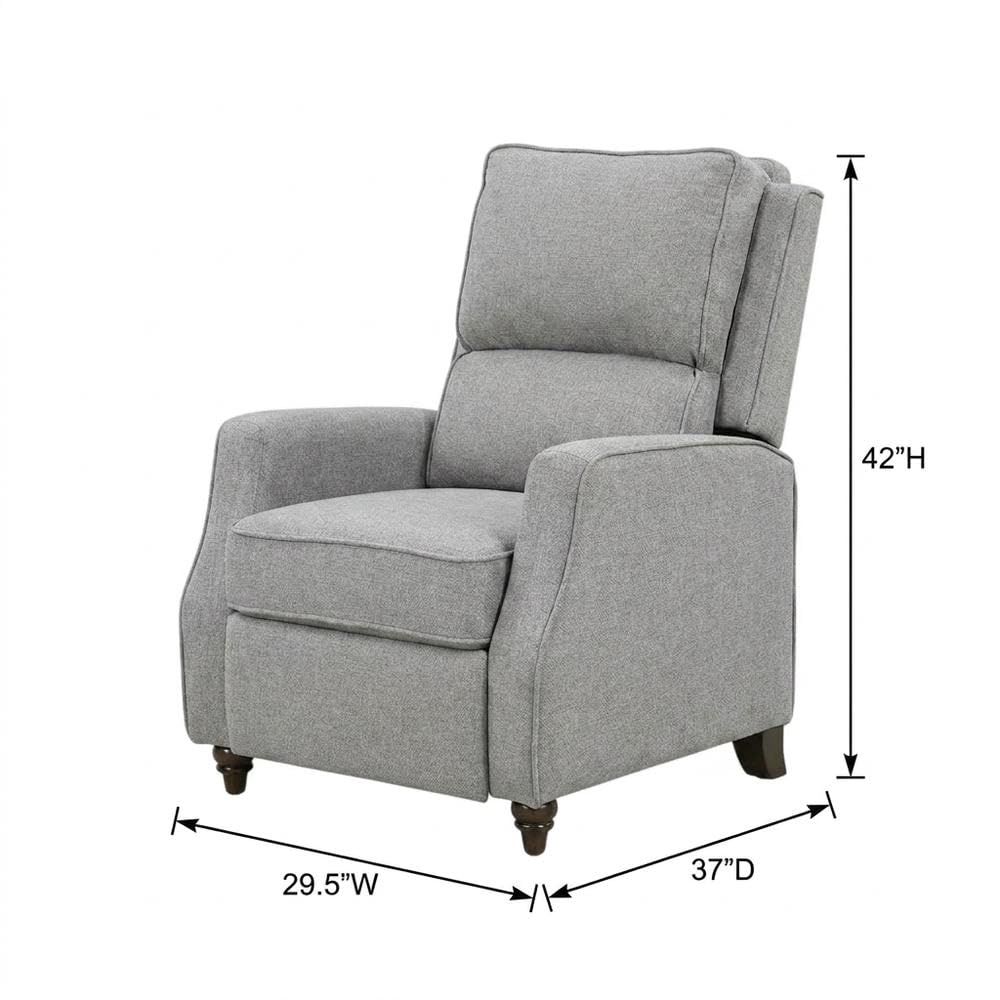 Textured-Upholstered Recliner with Pushback Design by Starlight Canyon Home – Textured, Grey