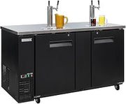 MBCBD-3-X 69 1/8" Kegerator Beer Dispenser w/ (2) Keg Capacity - (2) Column, Black, 115v