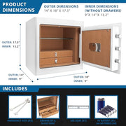 Barska Light Interior / 17.5 x 18 x 14 inches / White Cabinet Safes