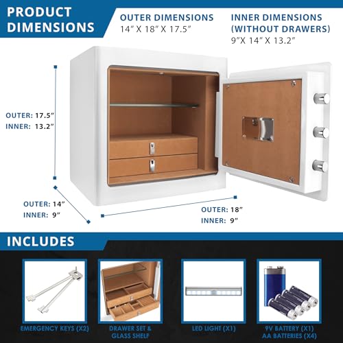 Barska Light Interior / 17.5 x 18 x 14 inches / White Cabinet Safes