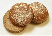 Rotellas Dark Wheat Oat Topped Hamburger Bun - 8 count per pack -- 12 packs per case.