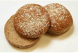 Rotellas Dark Wheat Oat Topped Hamburger Bun - 8 count per pack -- 12 packs per case.