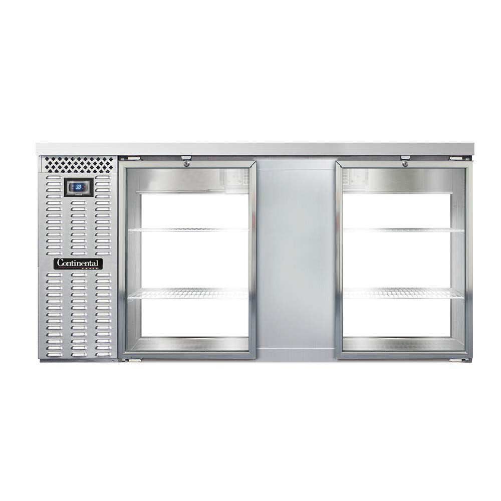 BBC69-SS-GD-PT Two Section Glass Door Refrigerated Pass-Thru Back Bar Cooler by Continental Refrigerator – 26.0 cubic_feet