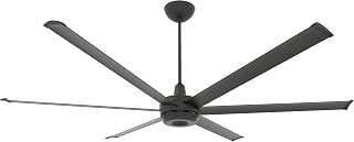 Big Ass Fans es6 84" Smart Ceiling Fan – Indoor/Outdoor Ceiling Fan, SenseMe Technology, Alexa Compatible, Bluetooth Remote Control, Whisper-Quiet, Black
