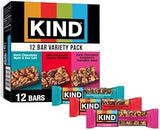 KIND Healthy Snacks Bars Variety Pack, Gluten Free, High Fiber Snacks, Dark Chocolate Nuts & Sea Salt, Dark Chocolate Cherry Cashew, Dark Chocolate Raspberry Pumpkin Seed, 4-6g Protein, 12 Count