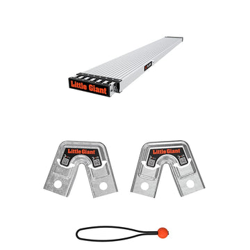 Ladder Systems 11915 9-15 ft Telescoping Plank with Trestle Bracket 26999 Trestle Bracket by Little Giant – 9'-15' Ft., Aluminum