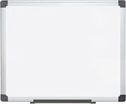 MasterVision Maya Series Double Sided Melamine Dry Erase White Board with Snap-On Marker Tray, 48" x 72", Aluminum Frame