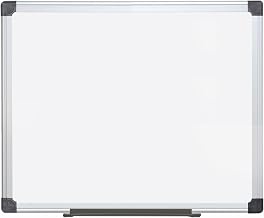 MasterVision Maya Series Double Sided Melamine Dry Erase White Board with Snap-On Marker Tray, 48" x 72", Aluminum Frame