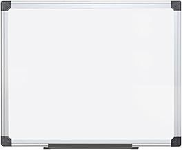 MasterVision Maya Series Double Sided Melamine Dry Erase White Board with Snap-On Marker Tray, 18" x 24", Aluminum Frame