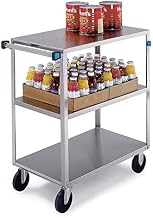 351 Banquet Truck Utility Cart, Stainless Steel, 3 Shelves, 500 lb. Capacity (Fully Assembled)
