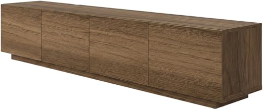 Furnifact Walnut Floating TV Stand Wall Mounted for 75 Inch TV, Modern Design, Durable Construction, Space-Saving, Easy Installation