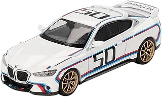 MINI GT 3.0 CSL #50 White with Blue and Red Stripes and Gold Wheels Limited Edition 1/64 Diecast Model Car MGT00863