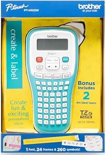 Brother P-Touch PTH103W Handheld Personal Label Maker with Tape, New, 1 Piece