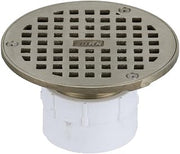 Zurn FD2210-PV2 Adjustable Floor Drain, PCV Body, 2" Solvent Weld Connection