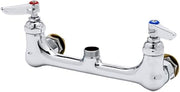 T&S Brass B-0230-CCLN Double Pantry Swivel Base Faucet, Wall Mount, 8" Centers, CC Inlets, Less Nozzle