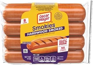 Oscar Mayer Hot Dogs, 8 ct Pack, Hardwood Smoked Smokies Smoked Sausage