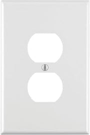 Leviton 1-Gang Duplex Device Receptacle Wallplate, Oversized, Thermoset, Device Mount, 88103, White