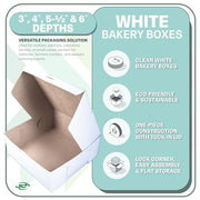 SOUTHERN CHAMPION TRAY 10" x 10" x 5.5" / White Non-Window / White Bakery Take Out Containers
